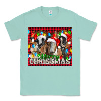 Seafoam Merry Christmas  With Goats Classic Tee - LillyAllenDesigns