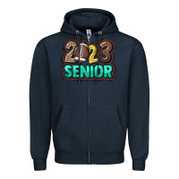 Navy 2023 senior football Zipper Hoodie - HowdyJamesFarm