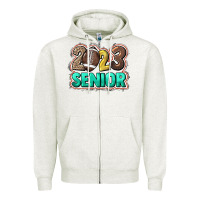 Oatmeal Heather 2023 senior football Zipper Hoodie - HowdyJamesFarm