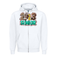 White 2023 senior football Zipper Hoodie - HowdyJamesFarm