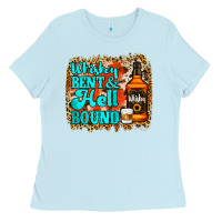 Baby Blue Whiskey Bent and Hell Bound Ladies Tee - Jasminsmagicworld