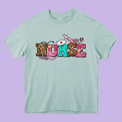 Nurse With Nurse Element Heavy Core Tee Designed By Adodesignshop
