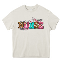 Cream nurse with nurse element Heavy Core Tee - AdoDesignShop