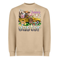 Mushroom Happy Easter truck with farm animals Heavyweight Sweatshirt - NancyCooperArtShop