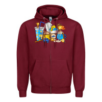 Burgundy Softball coffee cups Zipper Hoodie - HowdyJamesFarm