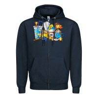 Navy Softball coffee cups Zipper Hoodie - HowdyJamesFarm