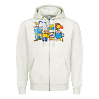 Oatmeal Heather Softball coffee cups Zipper Hoodie - HowdyJamesFarm