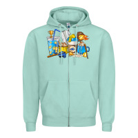 Seafoam Softball coffee cups Zipper Hoodie - HowdyJamesFarm