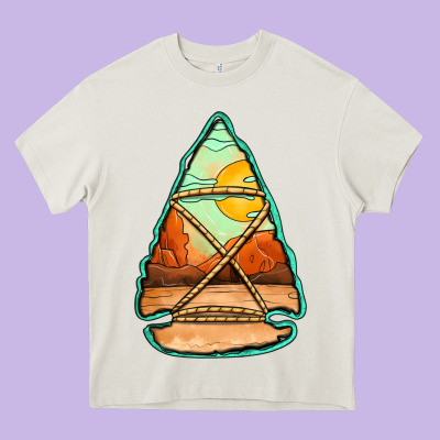 Western Desert Arrowhead Heavy Core Tee Designed By Jasminsmagicworld