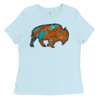 Baby Blue bison Ladies Tee - Jasminsmagicworld