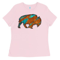 Bubblegum Pink bison Ladies Tee - Jasminsmagicworld