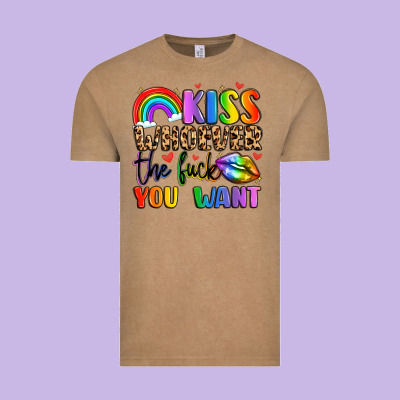 Kiss Whoever The Fuck You Want Vintage Tee Designed By Lillyallendesigns
