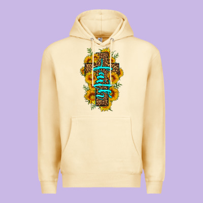Faith Sunflower Leopard Cross Olivia Premium Hoodie Designed By Oliviacreatesart