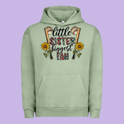 Little Sister Biggest Fan Urban Hoodie Designed By Cowhidedigitalart