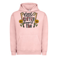 Pigment Salmon little sister biggest fan Urban Hoodie - CowhideDigitalArt