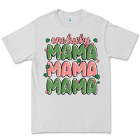 Dove Grey one lucky mama Premium Tee - MaliasSmallBusiness