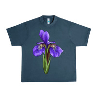 Midnight Navy Iris Flower Urban Heavy Tee - LillyAllenDesigns