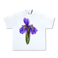 White Iris Flower Urban Heavy Tee - LillyAllenDesigns