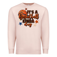 Pale Pink it's a basketball kinda day Premium Sweatshirt - FaDigitalArtStudio