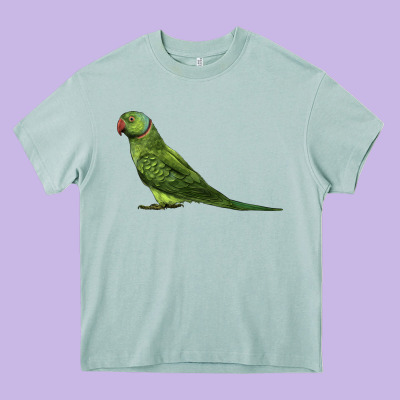 Ring Necked Parakeet Heavy Core Tee Designed By Lillyallendesigns