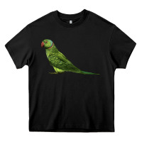 Black Ring Necked Parakeet Heavy Core Tee - LillyAllenDesigns
