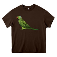 Chocolate Brown Ring Necked Parakeet Heavy Core Tee - LillyAllenDesigns