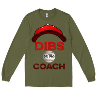Army Green Dibs On The Coach Baseball Long Sleeve Tee - Bettercallsaul