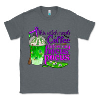 Charcoal Heather this witch needs coffee before any hocus pocus Classic Tee - BundleAndBundleShop