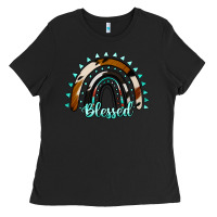 Black blessed rainbow cowhide aztec Ladies Tee - Jasminsmagicworld
