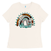Bone blessed rainbow cowhide aztec Ladies Tee - Jasminsmagicworld
