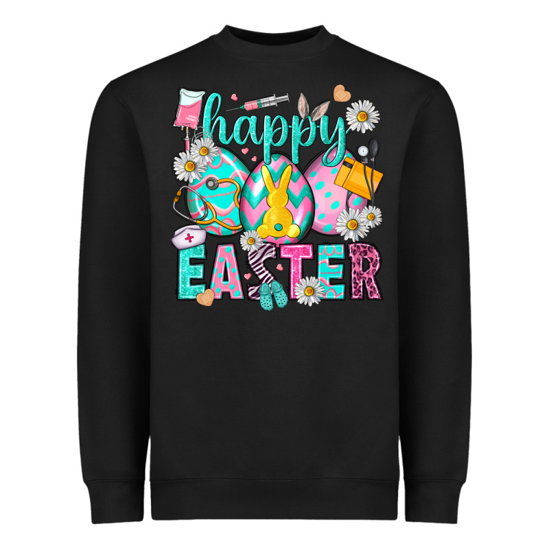 Happy Easter Eggs Nurse Heavyweight Sweatshirt by NancyCooperArtShop | Teevron
