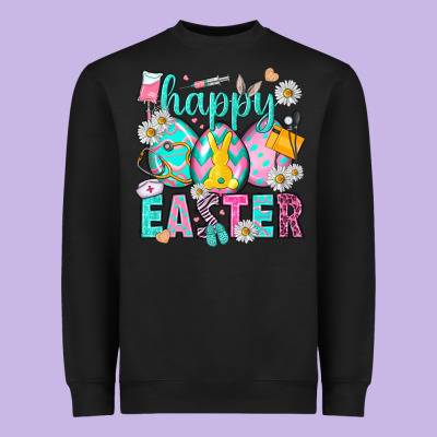 Happy Easter Eggs Nurse Heavyweight Sweatshirt Designed By Nancycooperartshop