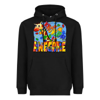 Knowledge Is Awesome Autism Giraffe Heavyweight Hoodie | Teevron