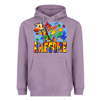Lavender Knowledge is awesome Autism giraffe Heavyweight Hoodie - FaDigitalArtStudio