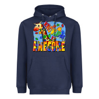 Navy Knowledge is awesome Autism giraffe Heavyweight Hoodie - FaDigitalArtStudio