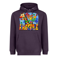 Plum Knowledge is awesome Autism giraffe Heavyweight Hoodie - FaDigitalArtStudio