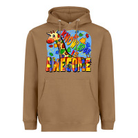 Toasted Coconut Knowledge is awesome Autism giraffe Heavyweight Hoodie - FaDigitalArtStudio