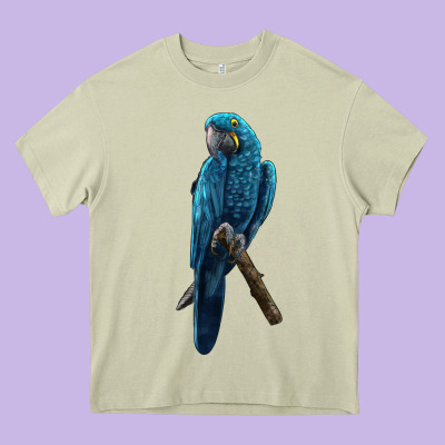 Hyacinth Macaw Heavy Core Tee Designed By Lillyallendesigns