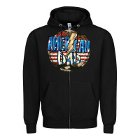 Black All american dad 4th of july Zipper Hoodie - CowGirlArtShop