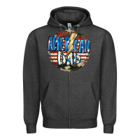 Charcoal Heather All american dad 4th of july Zipper Hoodie - CowGirlArtShop