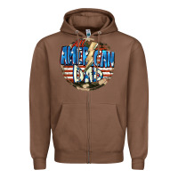 Chestnut All american dad 4th of july Zipper Hoodie - CowGirlArtShop