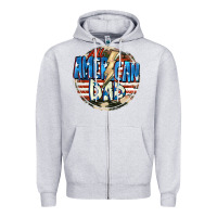 Heather Grey All american dad 4th of july Zipper Hoodie - CowGirlArtShop