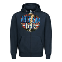 Navy All american dad 4th of july Zipper Hoodie - CowGirlArtShop