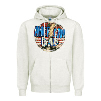 Oatmeal Heather All american dad 4th of july Zipper Hoodie - CowGirlArtShop
