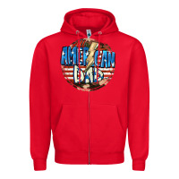 Red All american dad 4th of july Zipper Hoodie - CowGirlArtShop