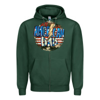 Sports Green All american dad 4th of july Zipper Hoodie - CowGirlArtShop