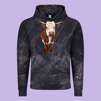 Hereford Cow Vintage Hoodie Designed By Ranaportraitstore