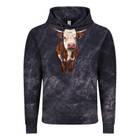 Cloud Black hereford cow Vintage Hoodie - RanaPortraitStore