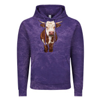Cloud Purple hereford cow Vintage Hoodie - RanaPortraitStore