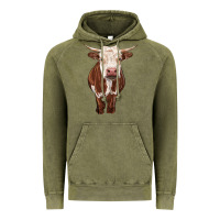Vintage Olive hereford cow Vintage Hoodie - RanaPortraitStore